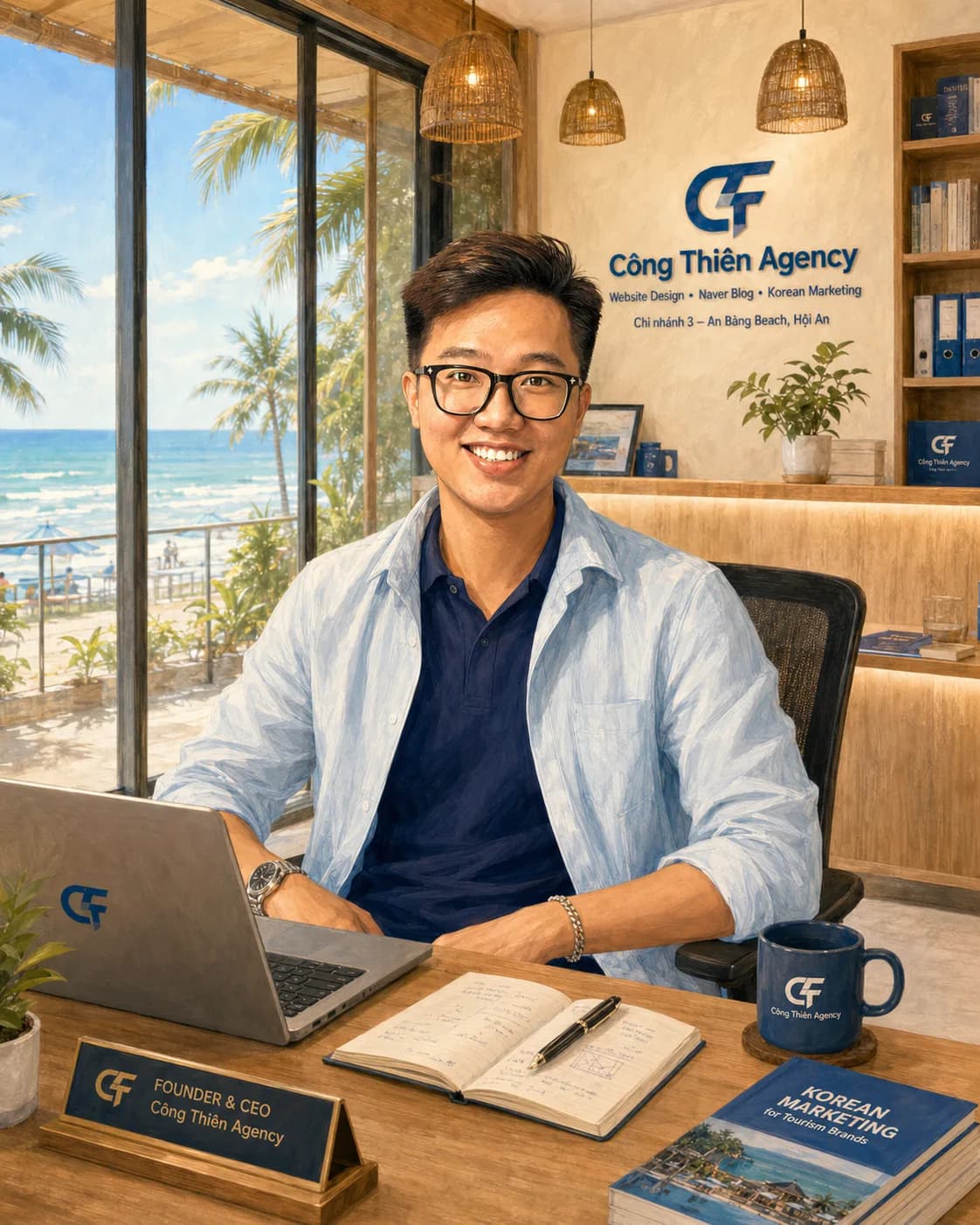 Founder Công Thiên Agency tại văn phòng An Bàng Hội An
