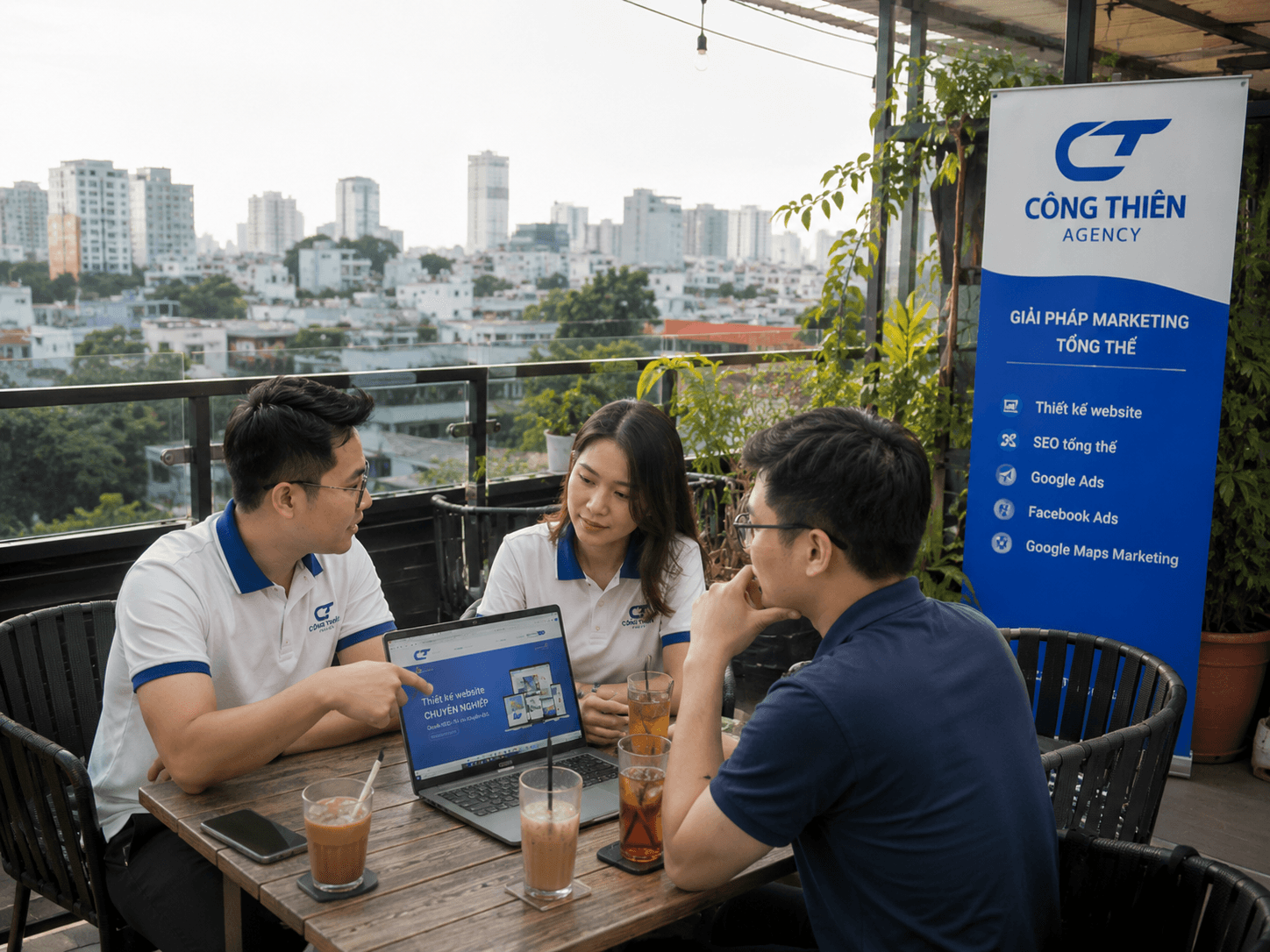 Công Thiên Agency gặp gỡ khách hàng tại văn phòng