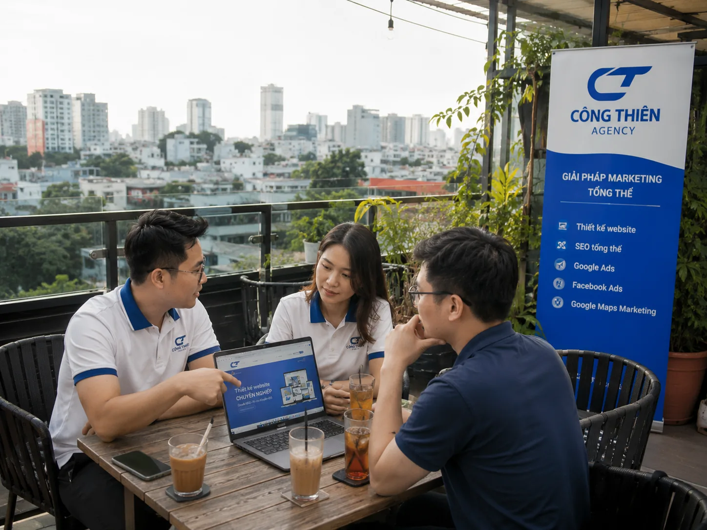 Công Thiên Agency gặp gỡ khách hàng tại văn phòng