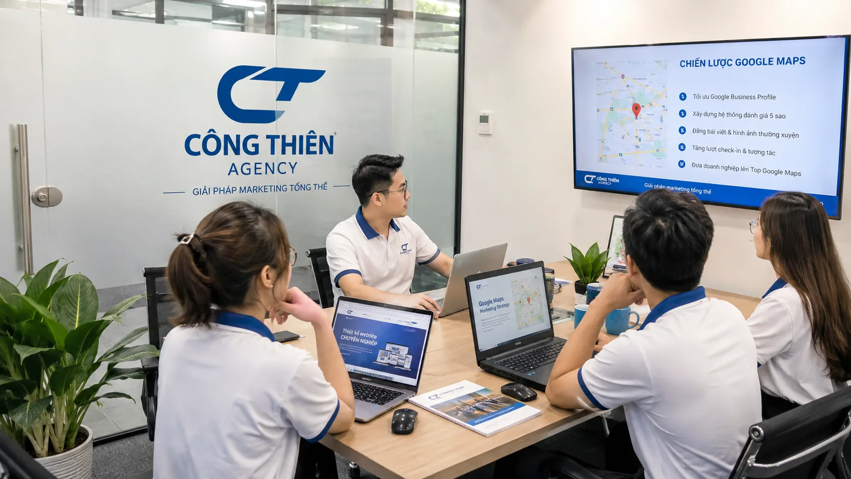 Họp triển khai Google Maps Marketing tại Công Thiên Agency