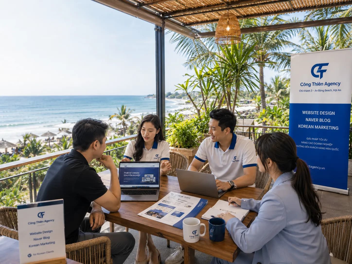 Không gian làm việc Công Thiên Agency gần biển An Bàng