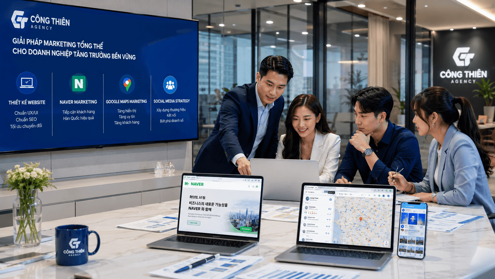Không gian làm việc của Công Thiên Agency