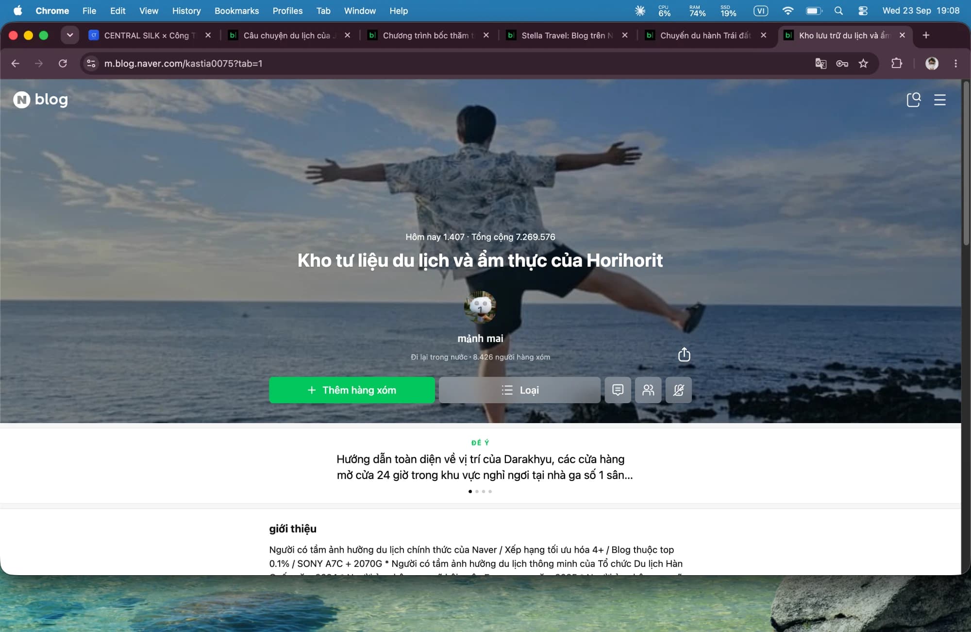 Hồ sơ Naver Blog Horihorit