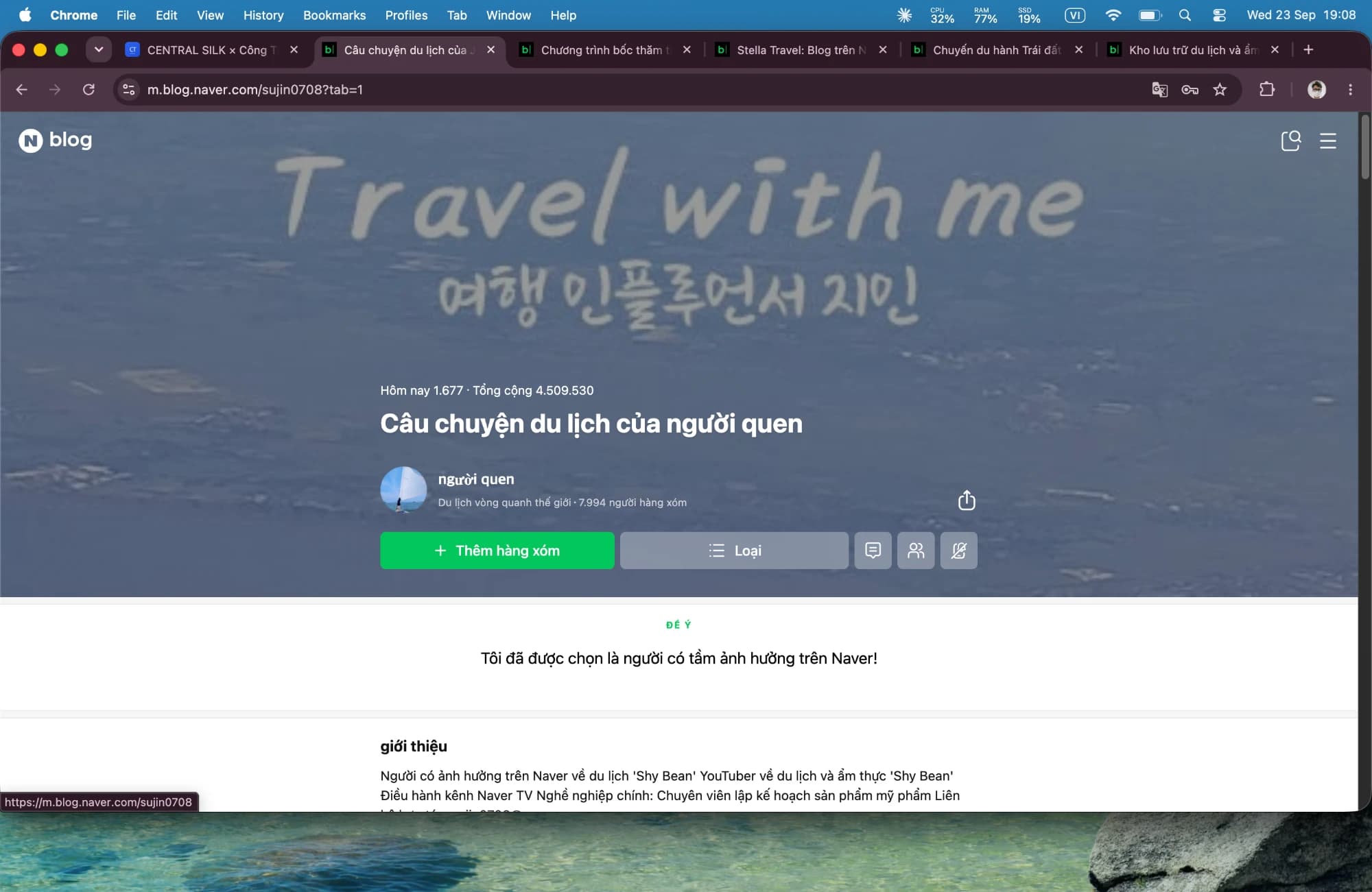 Hồ sơ Naver Blog người quen